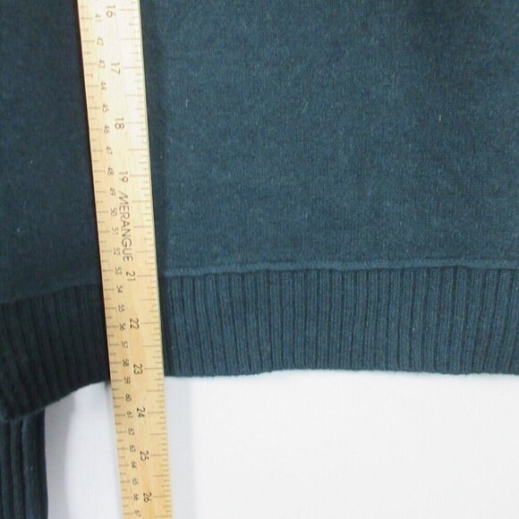 Club Monaco Womens Cashmere 100% M Dark Green Zip Sweater Top Luxury 206 - Picture 9 of 10